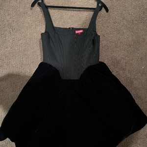 STAUD MINI POOF VELVET CORSET DRESS.